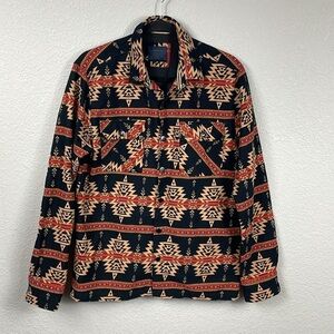 Nomad by Craft + Flow Nico Tobacco Aztec Twill Shirt Jacket Shacket Western Sz S